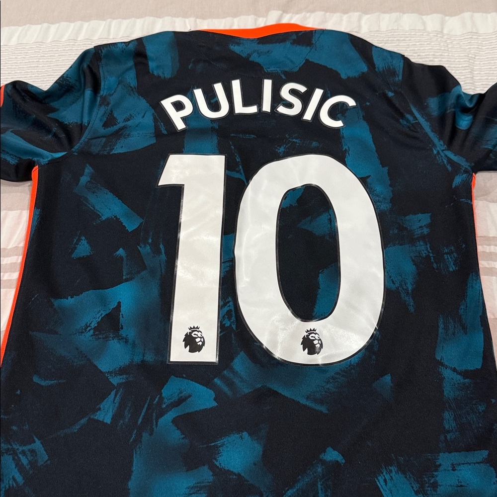 Nike Chelsea FC Black and Blue Jersey with Orange Accents